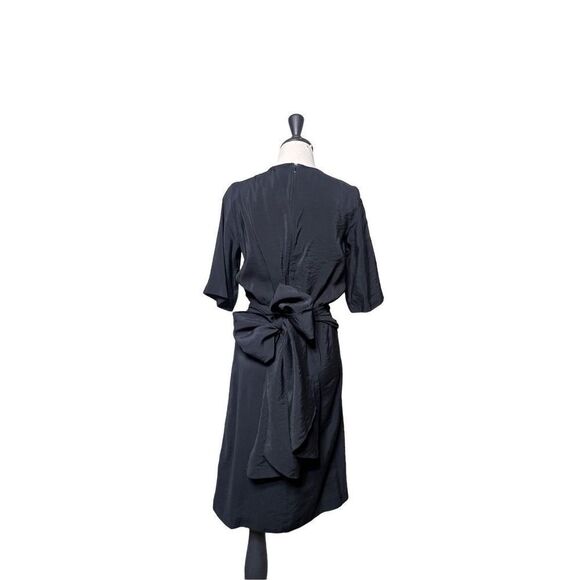 Dagmar Black Short Sleeve Silky Little Black Dress Size Small - Picture 2 of 3